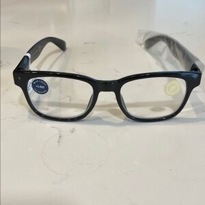 Peepers Black Reading Glasses +1 Blue Light filter Kent frames eco friendly